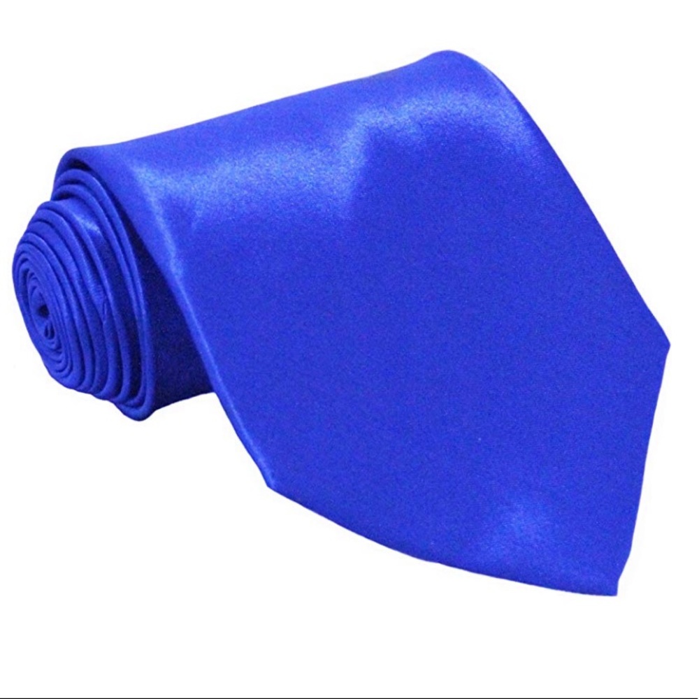 Bright blue silk tie